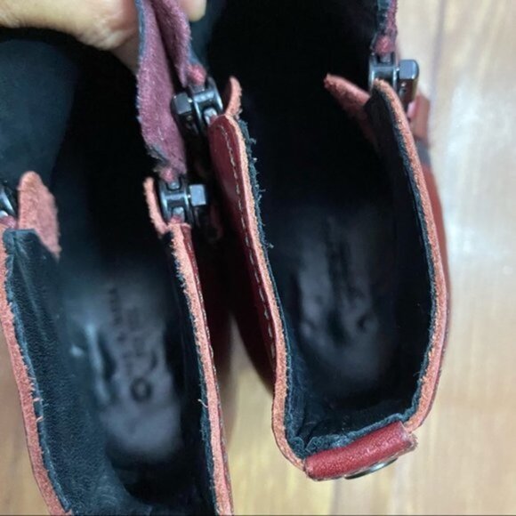 Rag & Bone Margot Burgundy Leather & Suede Boots Size 38.5 - Picture 6 of 9